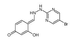 (4Z)-4-[[2-(5-bromopyrimidin-2-yl)hydrazinyl]methylidene]-3-hydroxycyclohexa-2,5-dien-1-one Structure