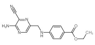 ethyl 4-[(5-amino-6-cyano-pyrazin-2-yl)methylamino]benzoate结构式