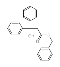 1-benzylsulfanyl-3-hydroxy-3,3-diphenyl-propan-1-one结构式