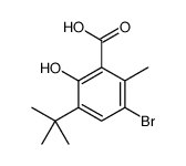 3-溴-5-(1,1-二甲基乙基)-6-羟基-2-甲基苯甲酸结构式