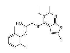 Acetamide, N-(2,6-dimethylphenyl)-2-[(5-ethyl-2,6-dimethylthieno[2,3-d]pyrimidin-4-yl)thio]- (9CI)结构式