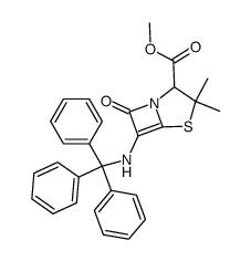 3,3-dimethyl-7-oxo-6-tritylamino-4-thia-1-aza-bicyclo[3.2.0]hept-5-ene-2-carboxylic acid methyl ester Structure