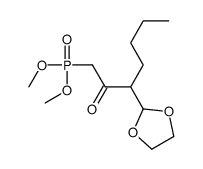 1-dimethoxyphosphoryl-3-(1,3-dioxolan-2-yl)heptan-2-one结构式