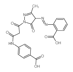 4-[[3-[4-(2-carboxyphenyl)diazenyl-3-methyl-5-oxo-4H-pyrazol-1-yl]-3-oxo-propanoyl]amino]benzoic acid结构式