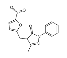 5-methyl-4-[(5-nitrofuran-2-yl)methyl]-2-phenyl-4H-pyrazol-3-one结构式