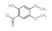 4,5-二甲氧基-2-硝基-苯酚结构式