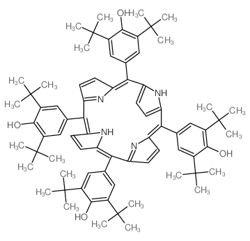 4-[(10Z,14Z)-10,15-bis(3,5-ditert-butyl-4-hydroxyphenyl)-20-(3,5-ditert-butyl-4-oxocyclohexa-2,5-dien-1-ylidene)-21,22,23,24-tetrahydroporphyrin-5-ylidene]-2,6-ditert-butylcyclohexa-2,5-dien-1-one结构式