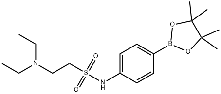 2-(二乙氨基)-N-[4-(4,4,5,5-四甲基-1,3,3-二氧杂硼杂环戊烷-2-酮)基)苯基]-乙磺酰胺结构式