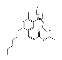 ethyl (Z)-3-(2-hexyl-4-methyl-5-(tributylstannyl)phenyl)acrylate Structure
