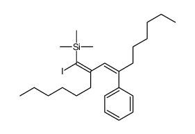 (2-hexyl-1-iodo-4-phenyldeca-1,3-dienyl)-trimethylsilane结构式