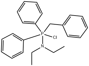 1-chloro-N,N-diethyl-1,1-diphenyl-1-(phenylmethyl)phosphoramine结构式