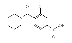 3-氯-4-(哌啶-1-羰基)苯基硼酸结构式