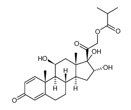 11β,16α,17α-trihydroxypregna-21-(2-methyl-1-oxopropoxy)-1,4-diene-3,20-dione结构式