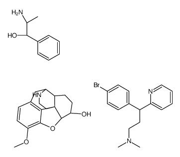 (4R,4aR,7S,7aR,12bS)-9-methoxy-1,2,3,4,4a,5,6,7,7a,13-decahydro-4,12-methanobenzofuro[3,2-e]isoquinoline-7-ol,(1R,2S)-2-amino-1-phenylpropan-1-ol,3-(4-bromophenyl)-N,N-dimethyl-3-pyridin-2-ylpropan-1-amine Structure