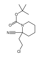 2-(2-氯乙基)-2-氰基哌啶-1-羧酸叔丁酯结构式