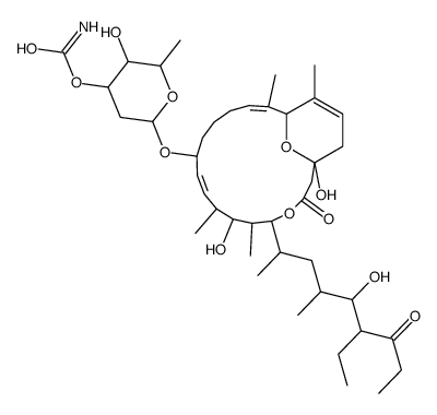 [6-[[(2E,8Z)-13-(6-ethyl-5-hydroxy-4-methyl-7-oxononan-2-yl)-11,17-dihydroxy-2,10,12,20-tetramethyl-15-oxo-14,21-dioxabicyclo[15.3.1]henicosa-2,8,19-trien-7-yl]oxy]-3-hydroxy-2-methyloxan-4-yl] carbamate Structure