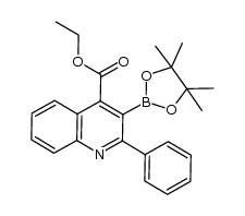 2-phenyl-3-(4,4,5,5-tetramethyl-[1,3,2]dioxaborolan-2-yl)-quinoline-4-carboxylic acid ethyl ester结构式