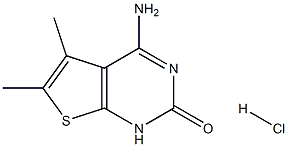 4-氨基-5,6-二甲基噻吩并[2,3-D]嘧啶-2(1H)-酮盐酸盐结构式