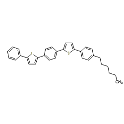 4''-己基-1,4-双(5-苯基-2-噻吩基)苯 (升华提纯)结构式