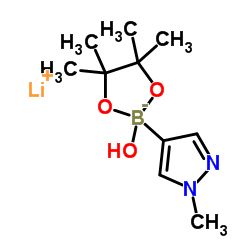 Lithium [2,3-dimethyl-2,3-butanediolato(2-)-κ2O2,O3](hydroxy)(1-methyl-1H-pyrazol-4-yl)borate(1-) Structure