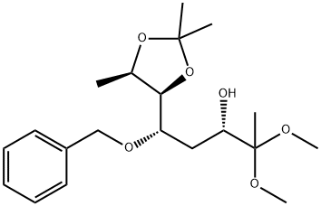 allo-2-Octulose, 1,4,8-trideoxy-6,7-O-(1-methylethylidene)-5-O-(phenylmethyl)-, dimethyl acetal Structure