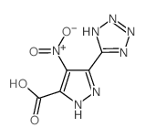4-Nitro-3-(1H-tetrazol-5-yl)-1H-pyrazole-5-carboxylic acid结构式