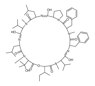 3,6-dibenzyl-12-butan-2-yl-15-(2-hydroxypropan-2-yl)-4,10,16,22-tetramethyl-18,24-bis(2-methylpropyl)-9,21-di(propan-2-yl)-13-oxa-1,4,7,10,16,19,22,25-octazabicyclo[25.3.0]triacontane-2,5,8,11,14,17,20,23,26-nonone Structure