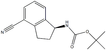 (R)-(4-氰基-2,3-二氢-1H-茚-1-基)氨基甲酸叔丁酯结构式