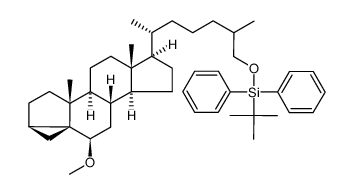 tert-butyl(((6R)-6-((1aR,3aR,3bS,5aR,6R,8aS,8bS,10R,10aR)-10-methoxy-3a,5a-dimethylhexadecahydrocyclopenta[a]cyclopropa[2,3]cyclopenta[1,2-f]naphthalen-6-yl)-2-methylheptyl)oxy)diphenylsilane结构式