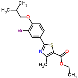 2-(3-溴-4-异丁氧基苯基)-4-甲基噻唑-5-甲酸乙酯结构式