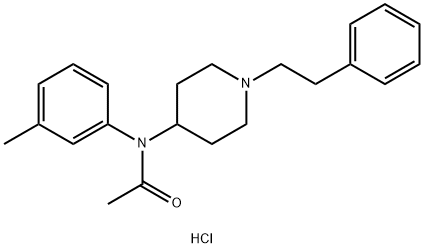 N-(3-methylphenyl)-N-[1-(2-phenylethyl)-4-piperidinyl]-acetamide,monohydrochloride结构式