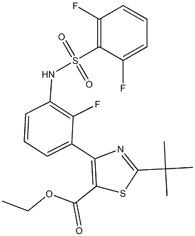 ethyl 2-(tert-butyl)-4-(3-((2,6-difluorophenyl)sulfonamido)-2-fluorophenyl)thiazole-5-carboxylate Structure