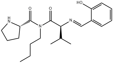( S ′)-N ′-丁基-1-[( S ′)-2-(( E ′)-2-羟基亚苄基氨 基)-3-甲基丁酰基] 吡咯烷-2-甲酰胺结构式