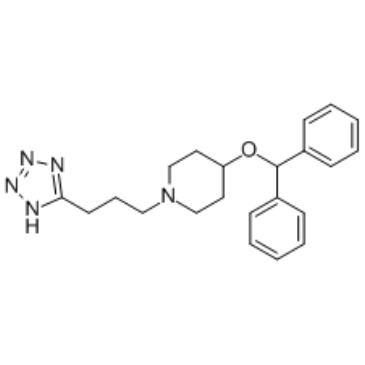 4-(二苯基甲氧基)-1-[3-(2H-四氮唑-5-基)丙基]哌啶结构式