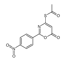 S-[2-(4-nitrophenyl)-6-oxo-1,3-oxazin-4-yl] ethanethioate结构式