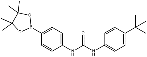 4-(4-叔丁基苯基脲基)苯基硼酸频哪醇酯结构式