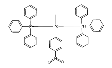 (4-nitrophenyl)Pd(P(C6H5)3)2I结构式