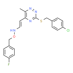 3-[(4-CHLOROBENZYL)SULFANYL]-5-(2-([(4-FLUOROBENZYL)OXY]AMINO)VINYL)-6-METHYL-1,2,4-TRIAZINE Structure