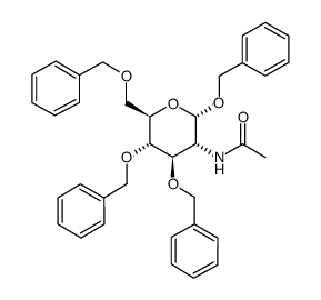 苄基 2-乙酰氨基-3,4,6-三-O-苄基-2-脱氧-alpha-D-吡喃葡萄糖苷结构式