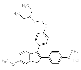 N,N-diethyl-2-[4-[5-methoxy-2-(4-methoxyphenyl)-3H-inden-1-yl]phenoxy]ethanamine structure