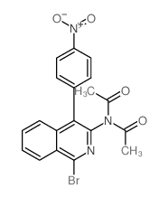 N-acetyl-N-[1-bromo-4-(4-nitrophenyl)isoquinolin-3-yl]acetamide结构式