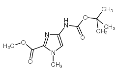 4-((叔丁氧基羰基)氨基)-1-甲基-1H-咪唑-2-羧酸甲酯结构式