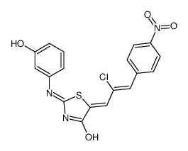 (5E)-5-[(Z)-2-chloro-3-(4-nitrophenyl)prop-2-enylidene]-2-(3-hydroxyanilino)-1,3-thiazol-4-one Structure