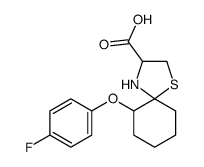 6-(4-fluorophenoxy)-1-thia-4-azaspiro[4.5]decane-3-carboxylic acid结构式