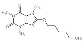 8-hexoxy-1,3,7-trimethyl-purine-2,6-dione结构式
