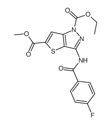 1-ethyl 5-methyl 3-[(4-fluorobenzoyl)amino]-1H-thieno[3,2-c]pyrazole-1,5-dicarboxylate Structure