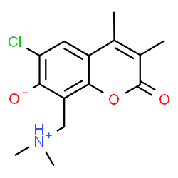 6-chloro-8-[(dimethylamino)methyl]-7-hydroxy-3,4-dimethyl-2H-chromen-2-one结构式