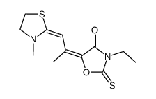 3-ethyl-5-[1-methyl-2-(3-methyl-2-thiazolidin-2-ylidene)ethylidene]-2-thioxooxazolidin-4-one结构式