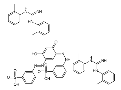 3,3'-[(4,6-dihydroxy-m-phenylene)diazo]dibenzenesulphonic acid, compound with N,N'-di(o-tolyl)guanidine (1:2)结构式