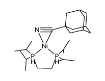 [(1,2-bis(diisopropylphosphino)ethane)Ni(η2-adamantylcyanide)] Structure